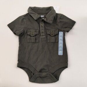 Baby Gap Dark Green Explorer Onesie,   Size 0-3 Months. 7-12lbs